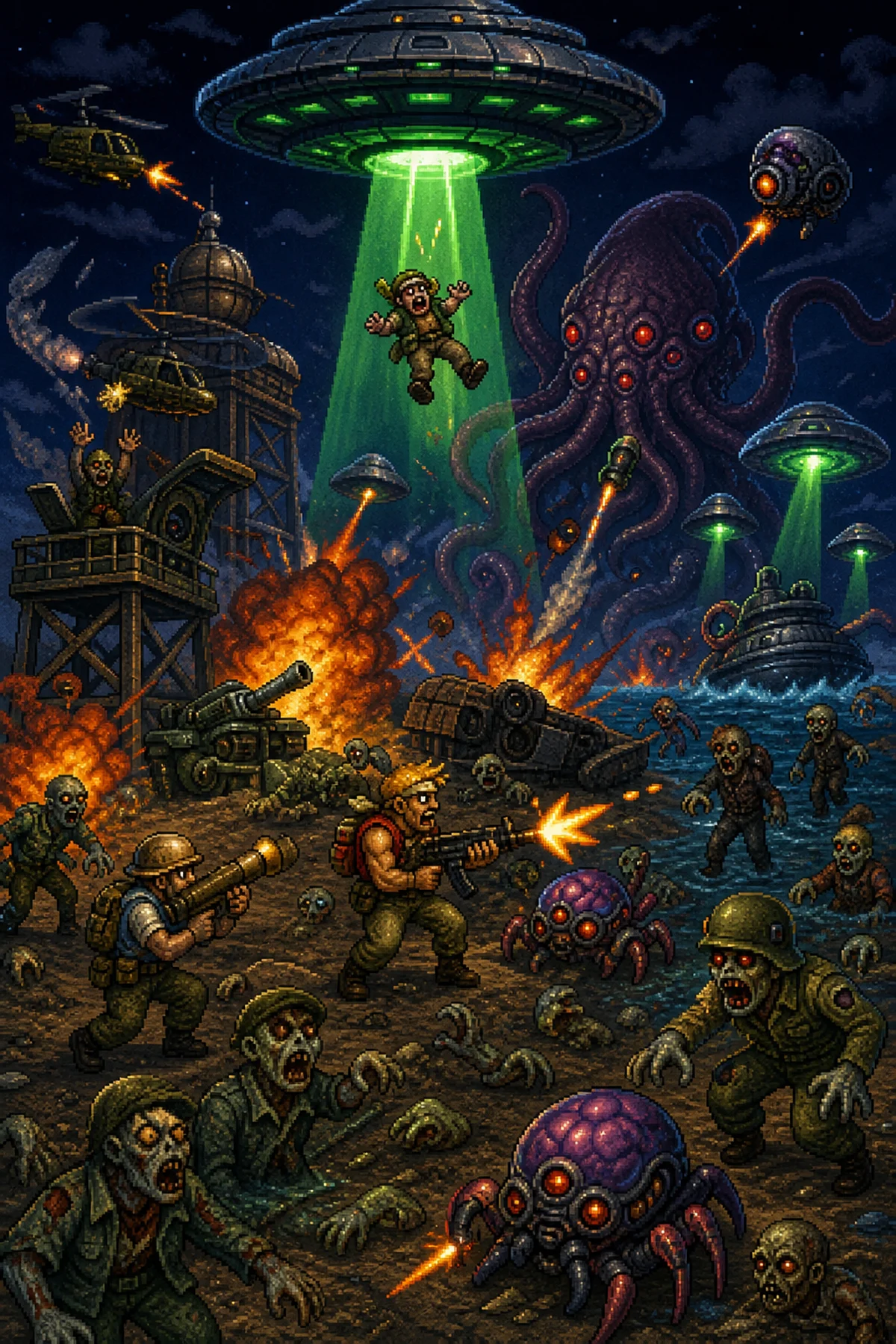 Metal Slug 3 com invasão alienígena sequestro e zumbis simultâneos no caos máximo da série