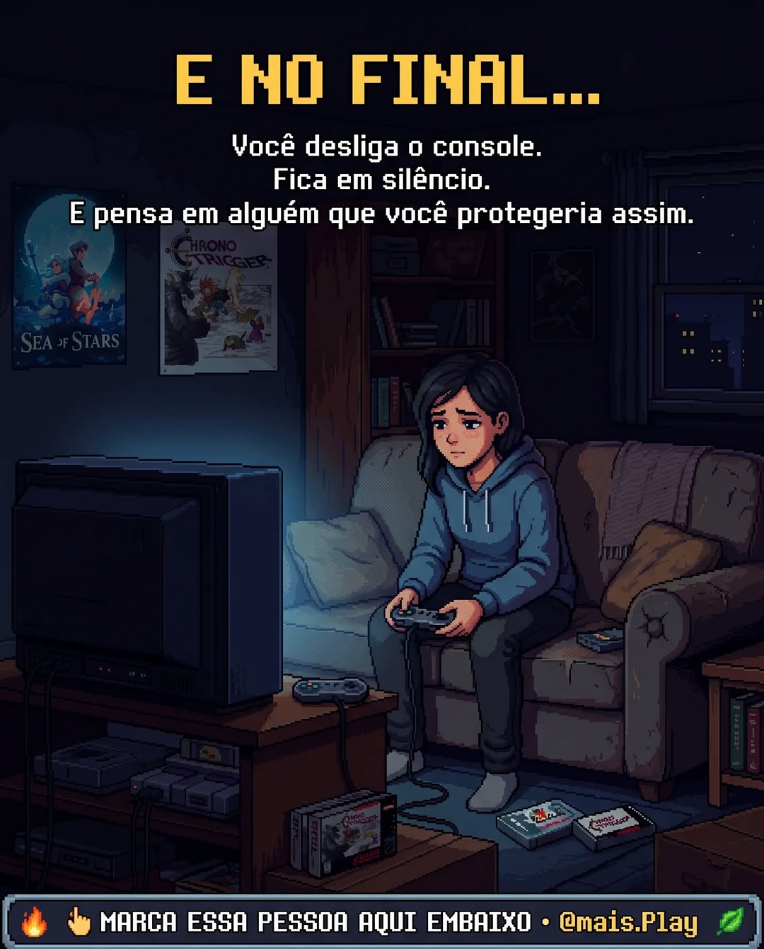 Galeria pixel art: quando o jogo vira simulação de pai e mãe — capa da série Mais Play