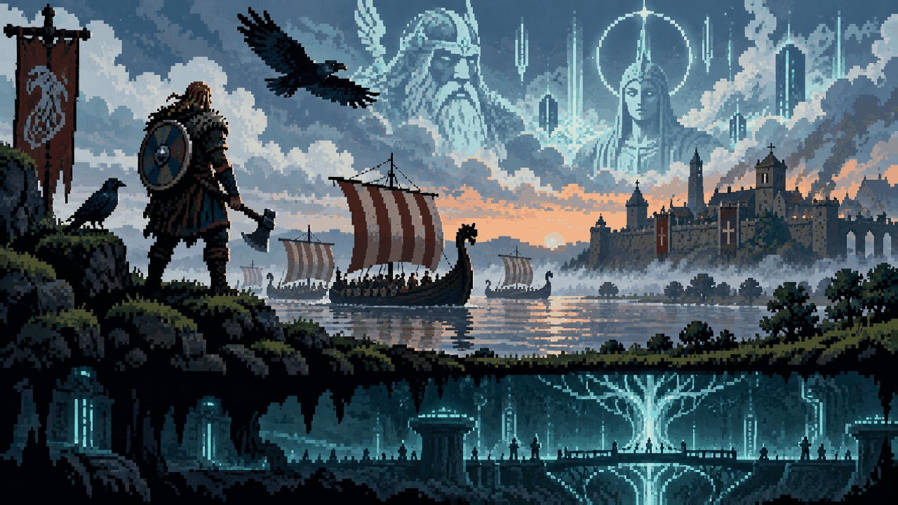 Eivor e vikings na Inglaterra em Assassin's Creed Valhalla