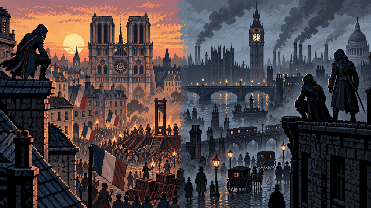 Paris e Londres na linha do tempo de Assassin's Creed