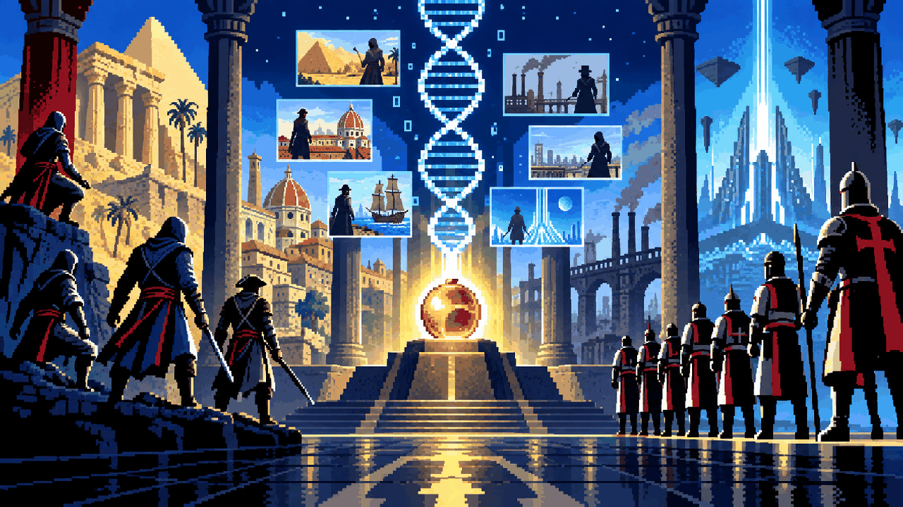 Liberdade, controle e artefatos Isu conectando Assassin's Creed