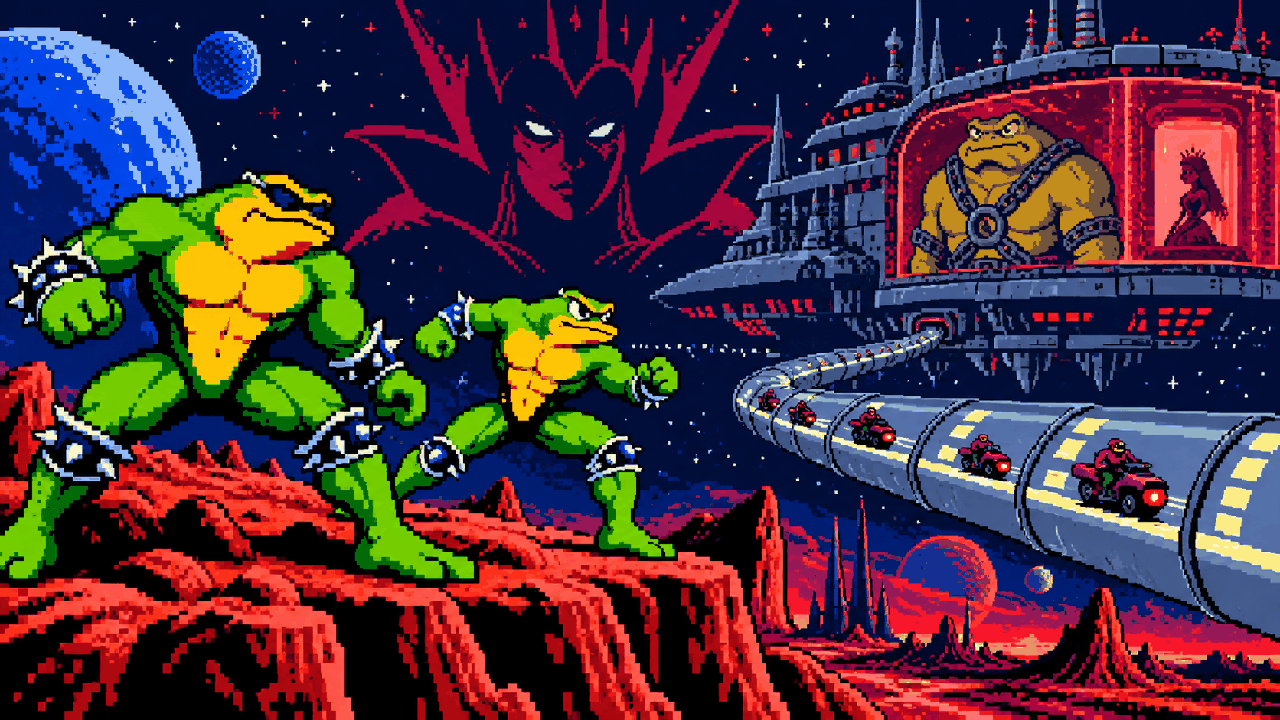 A história completa de Battletoads: Turbo Tunnel, Dark Queen e resgate