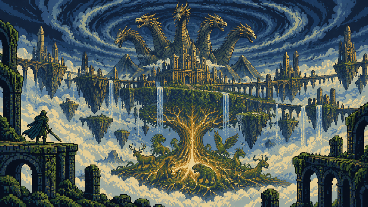 Crisol primordial e Placidusax sobre Farum Azula