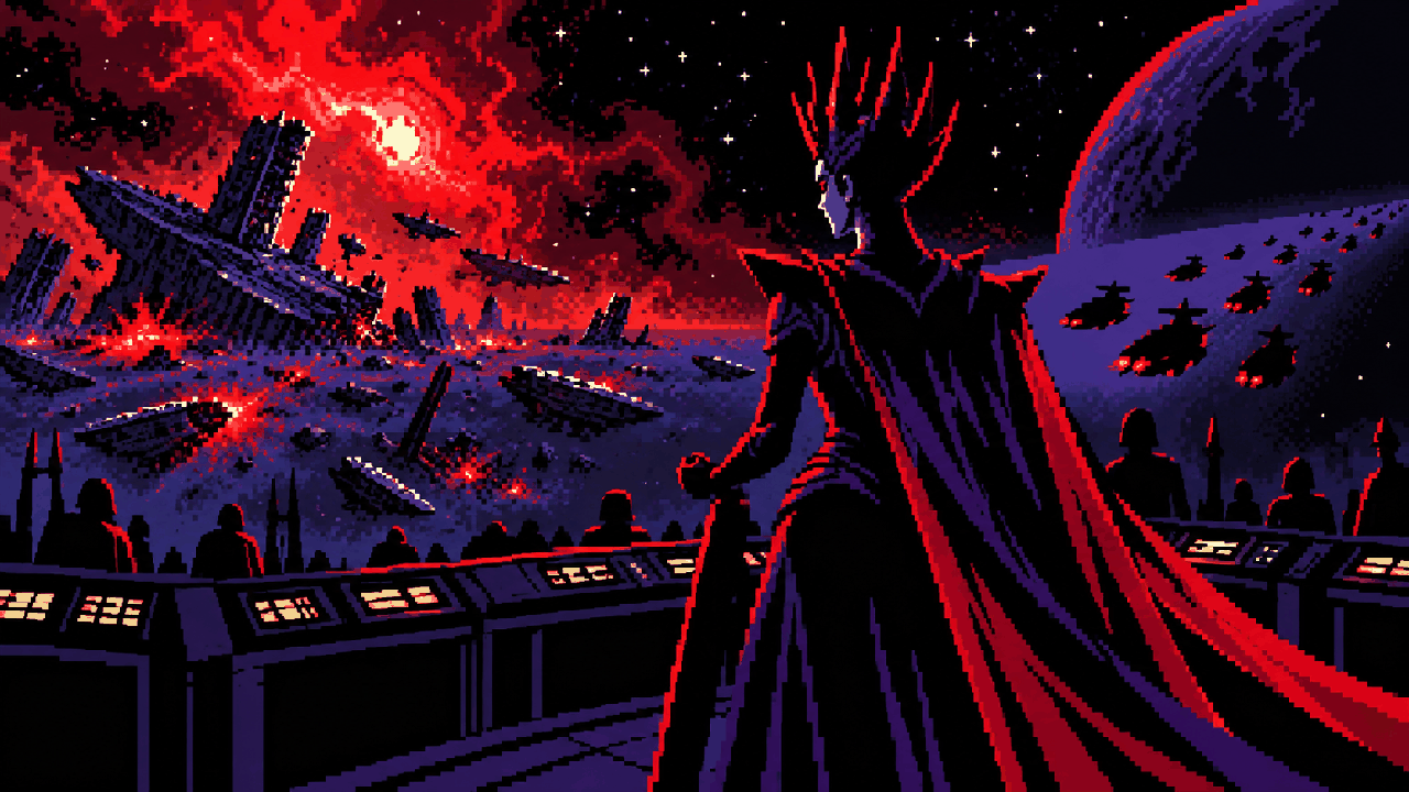 Dark Queen recuando apos guerra espacial em Battletoads