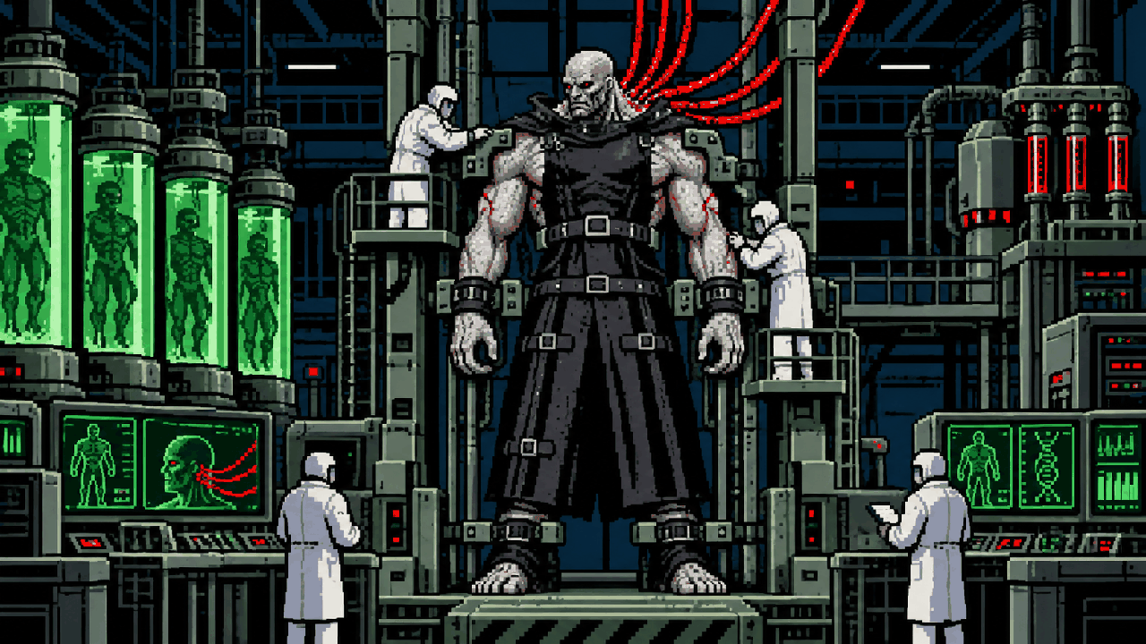 Tyrant T-103 recebendo implante do parasita em laboratorio