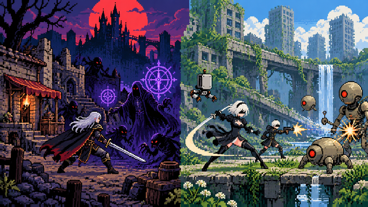 NieR evoluindo de jogo cult para aventura mundialmente conhecida