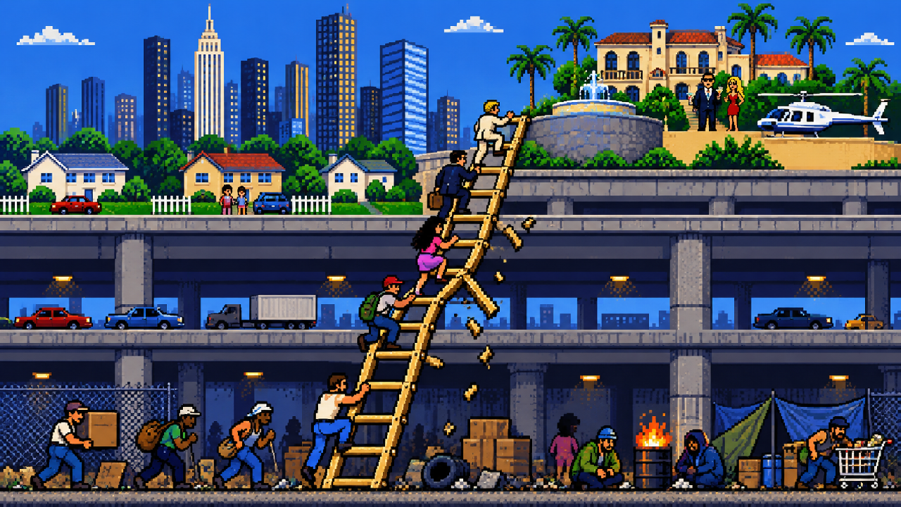 Escada quebrada representa o sonho americano em GTA