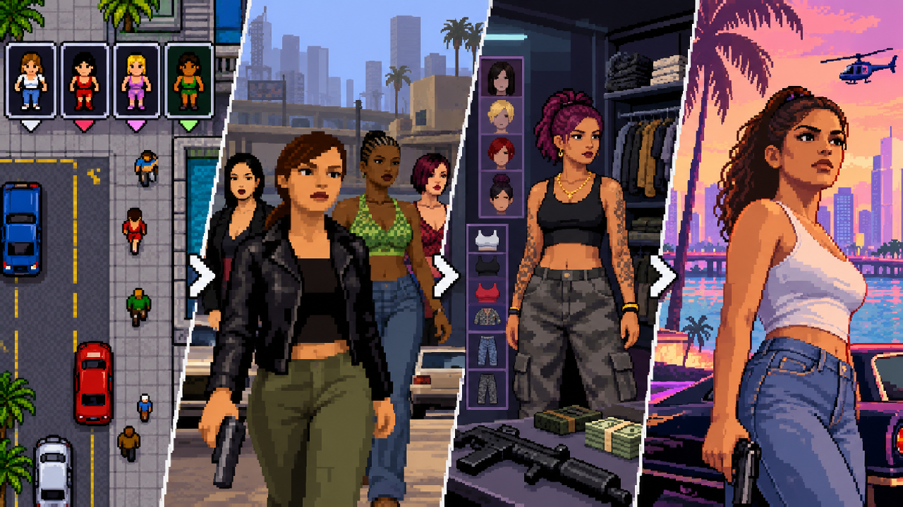 Evolução das mulheres jogáveis e personagens femininas de GTA