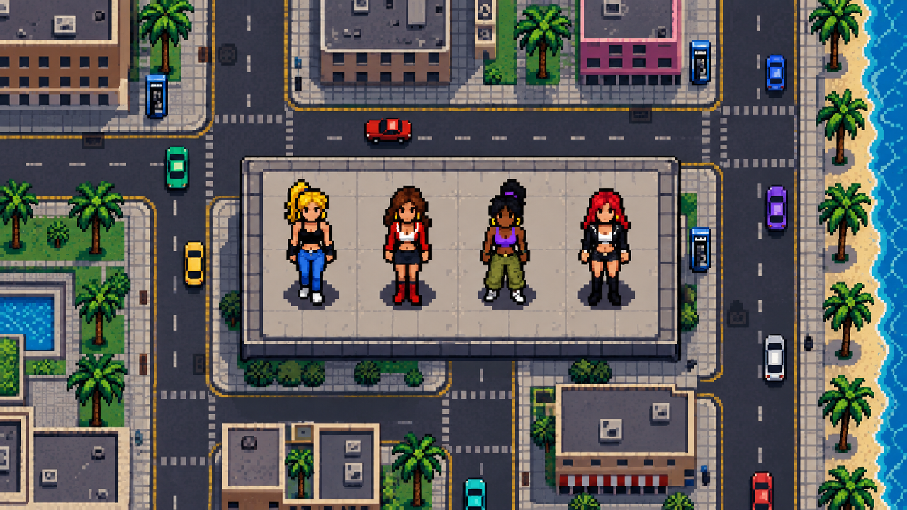 Quatro mulheres selecionáveis no GTA original de 1997