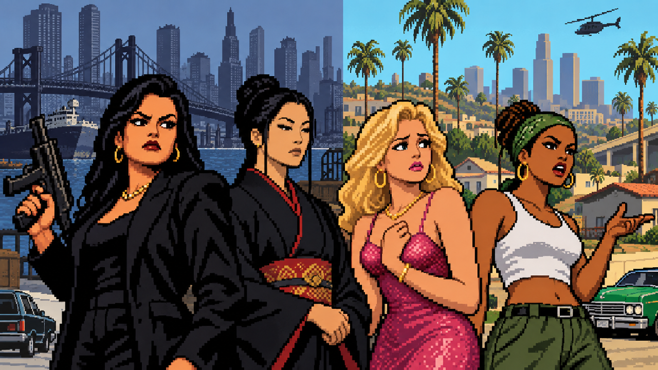 Catalina Asuka Maria e Kendl representam papéis femininos da era 3D