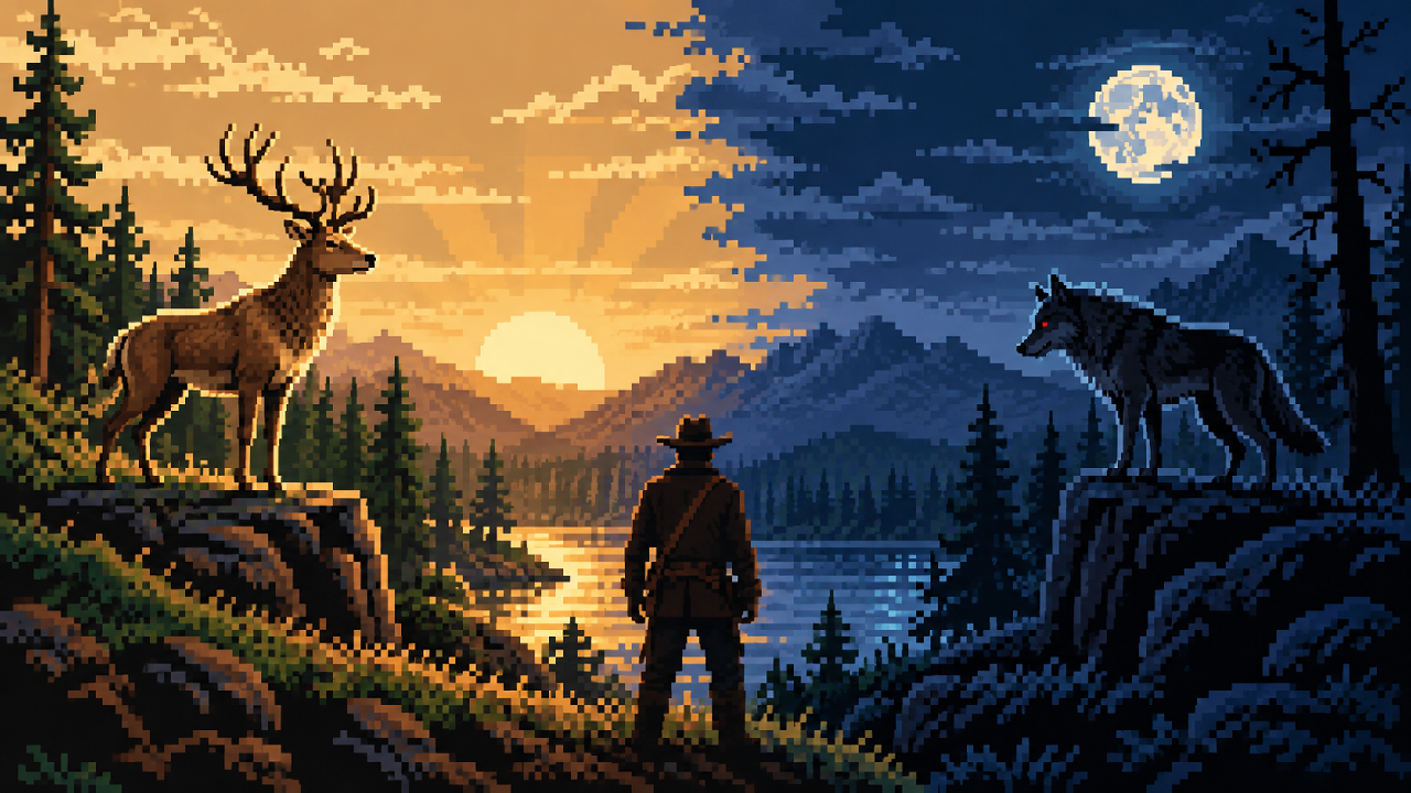 Cervo e lobo representam os caminhos de honra de Arthur Morgan